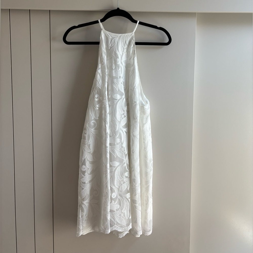 Show Me Your MuMu White Lace Halter Mini Dress